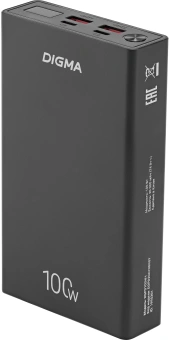 Мобильный аккумулятор Digma DGPD100WA 20000mAh QC3.0/PD3.0 100W 5A 2xUSB-A/2xUSB-C черный (DGPD20A100ABK) - купить недорого с доставкой в интернет-магазине