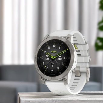Смарт-часы Garmin Epix Gen 2 Sapphire 33.02мм 1.3" AMOLED корп.титан рем.белый (010-02582-21) - купить недорого с доставкой в интернет-магазине