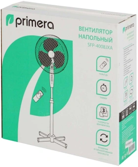 Вентилятор напольный Primera SFP-4008JXA 40Вт скоростей:3 ПДУ белый - купить недорого с доставкой в интернет-магазине