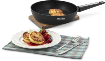 Сковорода Rondell Blitz RDA-1914 круглая 28см покрытие: Xylan Plus ручка несъемная (без крышки) черный - купить недорого с доставкой в интернет-магазине