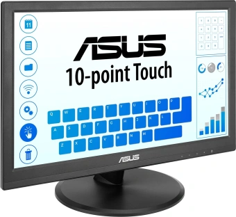 Монитор Asus 15.6" VT169HE черный IPS LED 16:9 HDMI матовая 1000:1 220cd 170гр/170гр 1920x1080 60Hz VGA FHD Touch 1.46кг - купить недорого с доставкой в интернет-магазине