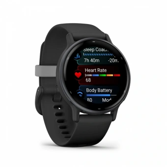 Смарт-часы Garmin Vivoactive 5 30.4мм 1.2" AMOLED корп.черный рем.черный разм.брасл.:125-190мм (010-02862-10) - купить недорого с доставкой в интернет-магазине