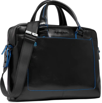 Деловая сумка Piquadro Blue Square CA3335B2/N с отделением для ноутбука 15" черная натур.кожа - купить недорого с доставкой в интернет-магазине