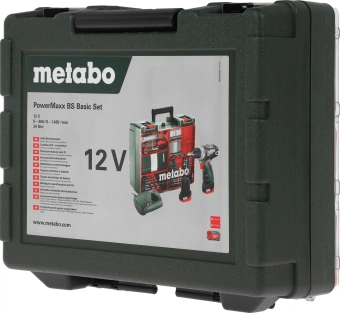 Дрель-шуруповерт Metabo Powermaxx BS Basic Set с набором оснастки аккум. патрон:быстрозажимной (кейс в комплекте) (600080880) - купить недорого с доставкой в интернет-магазине