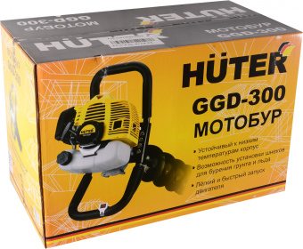 Мотобур Huter GGD-300 бытовой 2-х такт. 2000Вт 2.7л.с. 52см3 3000об/мин (70/13/22) - купить недорого с доставкой в интернет-магазине