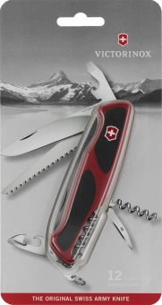 Нож перочинный Victorinox RangerGrip 55 (0.9563.CB1) 130мм 12функц. красный/черный блистер - купить недорого с доставкой в интернет-магазине