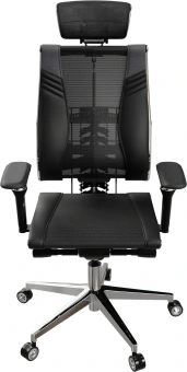 Кресло руководителя эргономичное Метта Yoga Spine Triumph B2 (Черный CC.50.15.13A) черный сиденье черный сет./экокожа с подголов. крестов.5-луч. металл хром - купить недорого с доставкой в интернет-магазине