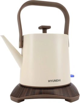 Чайник электрический Hyundai HYK-S2043 0.6л. 1000Вт кремовый/коричневый корпус: металл - купить недорого с доставкой в интернет-магазине