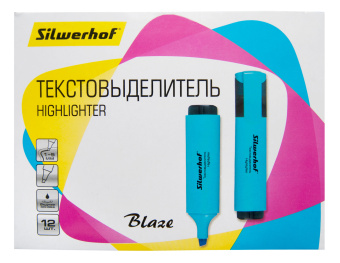 Текстовыделитель Silwerhof Blaze 108036-07 скошенный пиш. наконечник 1-5мм голубой картон - купить недорого с доставкой в интернет-магазине