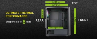 Корпус Azza Fighter черный без БП ATX 4x120mm 2x140mm 2xUSB2.0 1xUSB3.0 audio bott PSU - купить недорого с доставкой в интернет-магазине