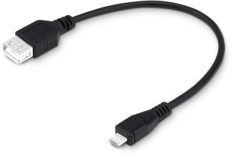 Кабель OTG Buro USB (f)-micro USB (m) 0.2м черный - купить недорого с доставкой в интернет-магазине