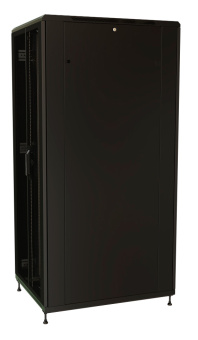 Шкаф серверный WRline (WR-TT-4288-DD-RAL9004) напольный 42U 800x800мм пер.дв.перфор.2ств. задн.дв.перфор.2-хст. 2 бок.пан. 800кг черный 710мм 2055мм IP20 сталь - купить недорого с доставкой в интернет-магазине