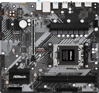 Материнская плата Asrock B650M-H/M.2+ Socket AM5 AMD B650 2xDDR5 mATX AC`97 8ch(7.1) GbLAN RAID+HDMI+DP - купить недорого с доставкой в интернет-магазине