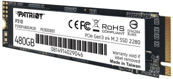 Накопитель SSD Patriot PCIe 3.0 x4 480GB P310P480GM28 P310 M.2 2280 - купить недорого с доставкой в интернет-магазине