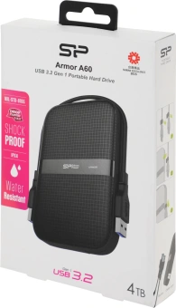 Жесткий диск Silicon Power USB3.0 4TB SP040TBPHDA60S3A A60 Armor 2.5" черный - купить недорого с доставкой в интернет-магазине