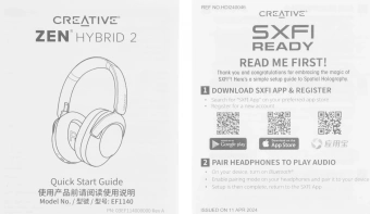 Гарнитура мониторные Creative Zen Hybrid 2 1.2м бежевый беспроводные bluetooth оголовье (51EF1140AA000) - купить недорого с доставкой в интернет-магазине