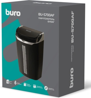 Шредер Buro Home BU-S700AF черный с автоподачей (секр.P-4) фрагменты 50лист. 14лтр. пл.карты - купить недорого с доставкой в интернет-магазине