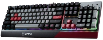 Клавиатура MSI GK30 Infrared черный/красный USB Multimedia for gamer LED (подставка для запястий) (S11-04RUF01-CLA) кабель 1.8м - купить недорого с доставкой в интернет-магазине