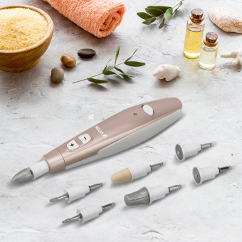 Маникюрно-педикюрный набор Vitek VT-2214 насадок в компл.:7шт (подсветка) золотистый/белый - купить недорого с доставкой в интернет-магазине