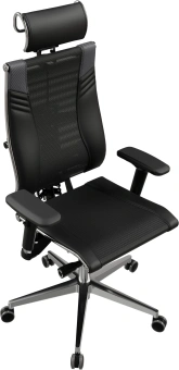 Кресло руководителя Метта Yoga 4DT B2-15D - YM93+Infinity+carbon черный сетка/кожа с подголов. крестов. алюминий хром (комплект 1шт) - купить недорого с доставкой в интернет-магазине