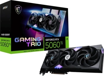 Видеокарта MSI PCI-E 5.0 RTX 5060 TI 16G GAMING TRIO OC NVIDIA GeForce RTX 5060TI 16Gb 128bit GDDR7 2647/28000 HDMIx1 DPx3 HDCP Ret - купить недорого с доставкой в интернет-магазине