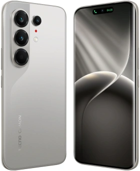 Смартфон Tecno Camon 50 Ultra 5G 256Gb 8Gb титан моноблок 3G 4G 2Sim 6.78" 1208x2644 Android 16 50Mpix 802.11 a/b/g/n/ac/ax NFC GPS GSM900/1800 GSM1900 Protect FM - купить недорого с доставкой в интернет-магазине