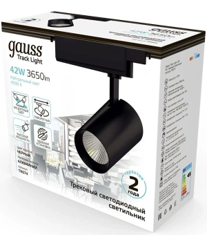 Система трековая Gauss TR074 42Вт 4000K цв.св.:белый нейтральный черный - купить недорого с доставкой в интернет-магазине