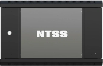 Шкаф коммутационный NTSS (NTSS-W6U6060GS-BL) настенный 6U 570x600мм пер.дв.стекл 60кг черный 500мм 18.8кг 220град. 370мм IP20 сталь - купить недорого с доставкой в интернет-магазине
