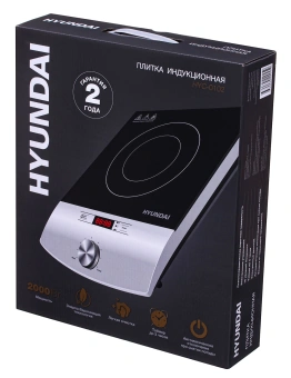 Плита Индукционная Hyundai HYC-0102 серебристый/черный стеклокерамика (настольная) - купить недорого с доставкой в интернет-магазине