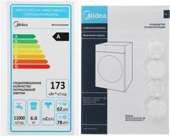 Стиральная машина Midea MF01610US40/W класс: A загр.фронтальная макс.:6кг белый - купить недорого с доставкой в интернет-магазине