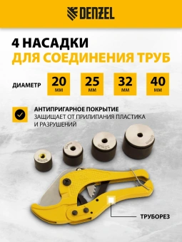 Сварочный аппарат для пластиковых труб Denzel DWP-750 0.75кВт Тмакс.:300 парн.насад. 4насад. (кейс в компл.) (94203) - купить недорого с доставкой в интернет-магазине
