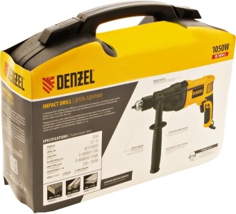 Дрель ударная Denzel ID-1050-2 1050Вт ключевой реверс (кейс в комплекте) (26312) - купить недорого с доставкой в интернет-магазине