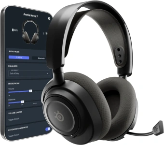 Наушники с микрофоном Steelseries Arctis Nova 7 Gen 2 черный мониторные BT/Radio оголовье (61730) - купить недорого с доставкой в интернет-магазине
