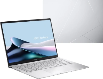 Ноутбук Asus Zenbook 14 OLED UX3405MA-QD993 Core Ultra 9 185H 16Gb SSD512Gb Intel Arc 14" OLED FHD+ (1920x1200) noOS silver WiFi BT Cam Bag (90NB11R2-M01SV0) - купить недорого с доставкой в интернет-магазине