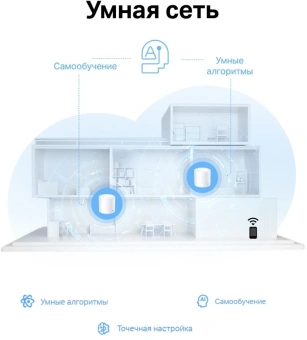 Бесшовный Mesh роутер TP-Link Deco X10 (DECO X10(2-PACK)) AX1500 10/100/1000BASE-TX белый (упак.:2шт) - купить недорого с доставкой в интернет-магазине