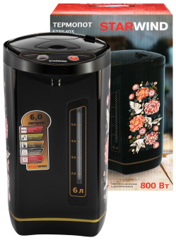 Термопот Starwind STP5403 6л. 800Вт черный - купить недорого с доставкой в интернет-магазине