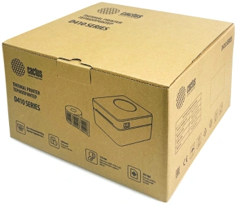Термопринтер Cactus CS-TP-D410U-W 203dpi 160мм/с/USB для печ.этик. белый - купить недорого с доставкой в интернет-магазине
