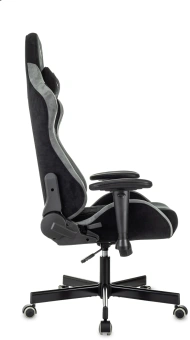 Кресло игровое Knight Regal Fabric черный/серый искусственная замша с подголов. крестов. металл - купить недорого с доставкой в интернет-магазине
