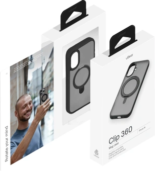 Чехол (клип-кейс) uBear для Apple iPhone 16 Clip 360 with MagSafe черный (CS437BL61RG-I24M) - купить недорого с доставкой в интернет-магазине