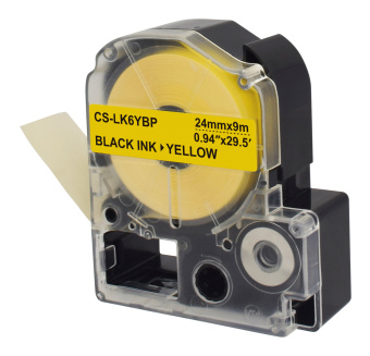 Картридж ленточный Cactus CS-LK6YBP LK-6YBP черный на желтом 24x9 для Epson LW700/LW600P/LW1000P/Z700/Z900 - купить недорого с доставкой в интернет-магазине