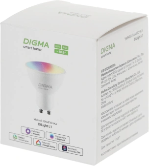 Умная лампа Digma DiLight L1 GU10 5Вт 400lm Wi-Fi (DLL1GU10) - купить недорого с доставкой в интернет-магазине