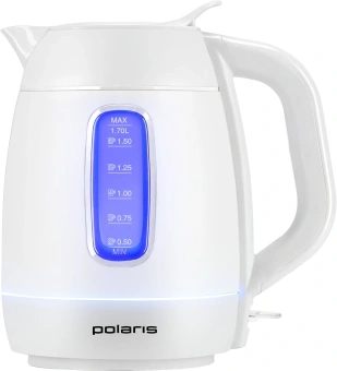 Чайник электрический Polaris PWK 0723DDW 1.7л. 2400Вт белый корпус: пластик - купить недорого с доставкой в интернет-магазине