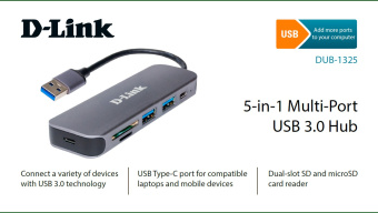 Разветвитель USB 3.0 D-Link DUB-1325/A1A 2порт. серый - купить недорого с доставкой в интернет-магазине