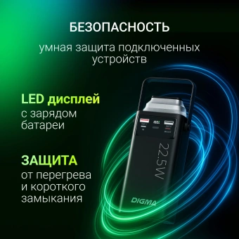 Мобильный аккумулятор Digma DGPF30B 30000mAh QC3.0/PD3.0 22.5W 3A 4xUSB-A/2xUSB-C черный (DGPF30B22PBK) - купить недорого с доставкой в интернет-магазине