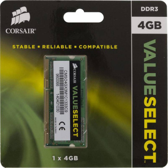Память DDR3L 4GB 1333MHz Corsair CMSO4GX3M1C1333C9 RTL PC3-10600 CL9 SO-DIMM 204-pin 1.35В Ret - купить недорого с доставкой в интернет-магазине