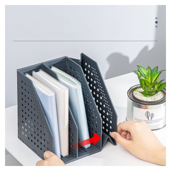 Лоток вертикальный Deli 79003Black 3отд. складной A5 200х150х180мм черный пластик - купить недорого с доставкой в интернет-магазине