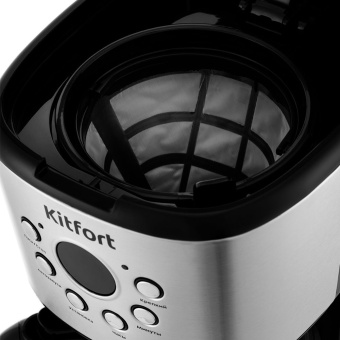 Кофеварка капельная Kitfort КТ-728 900Вт черный/серебристый - купить недорого с доставкой в интернет-магазине