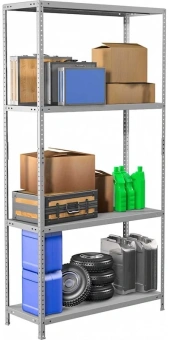 Стеллаж Практик MS Standart 200KD/100x40/4 пол.:4 разборная 2000x1000x400мм серый (S24099244402) - купить недорого с доставкой в интернет-магазине