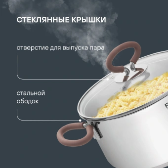 Кастрюля Rondell Etery RDS-1599 3.1л. d=20см (с крышкой) стальной - купить недорого с доставкой в интернет-магазине