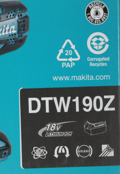 Гайковерт Makita DTW190Z аккум. патрон:квад.1/2" - купить недорого с доставкой в интернет-магазине